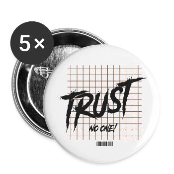 Trust No One b - Buttons small 1''/25 mm (5-pack) - white - Front