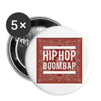 Boom Bap - Buttons klein 25 mm (5er Pack) - Weiß - Vorne
