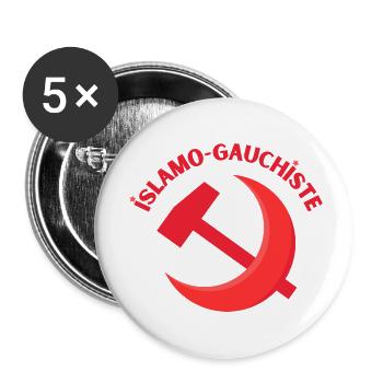 Islamo-gauchiste humour politique - Lot de 5 petits badges (25 mm) - blanc - Devant