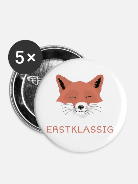 Erstklassig Fuchs - Buttons klein 25 mm (5er Pack) - Weiß