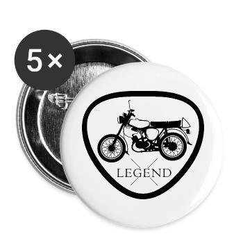 Légende Simson S50 S51 Symbole DDR Nostalgie icône - Lot de 5 petits badges (25 mm) - blanc - Devant