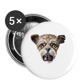 Cat tiger animal - Buttons small 1''/25 mm (5-pack) - white - Front