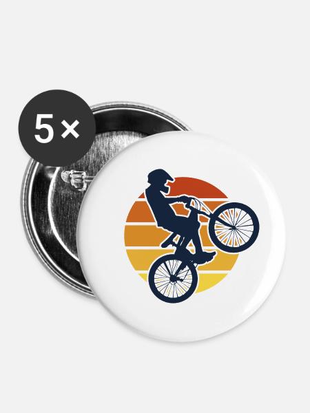Fahrrad - Buttons klein 25 mm (5er Pack) - Weiß