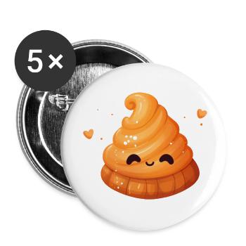 Croissant sucré :* - Lot de 5 petits badges (25 mm) - blanc - Devant