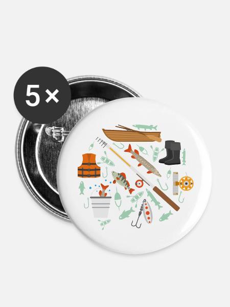 Wassersport - Buttons klein 25 mm (5er Pack) - Weiß