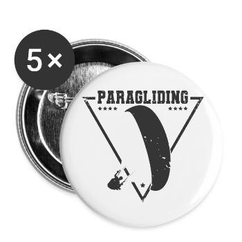 Parapente Rétro Vintage | Extrême - Lot de 5 petits badges (25 mm) - blanc - Devant