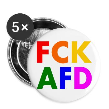 Fck afd - Buttons klein 25 mm (5er Pack) - Weiß - Vorne