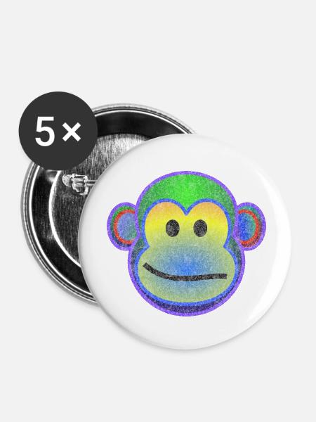 Funky monkey - Buttons klein 25 mm (5er Pack) - Weiß
