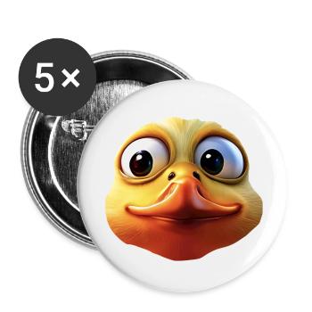 Ente - Buttons klein 25 mm (5er Pack) - Weiß - Vorne