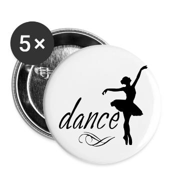 Dancing Dance Music - Buttons klein 25 mm (5er Pack) - Weiß - Vorne