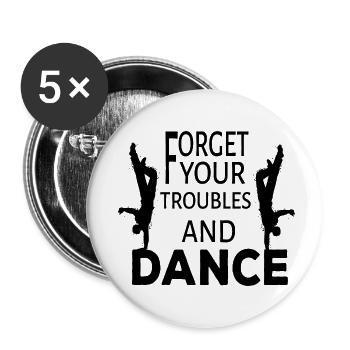 Dancing Dance Music - Buttons small 1''/25 mm (5-pack) - white - Front