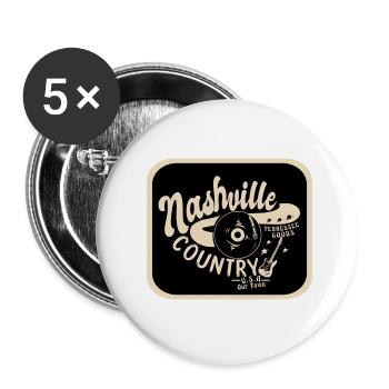 Nashville Urlaubsziel Symbol - Buttons klein 25 mm (5er Pack) - Weiß - Vorne