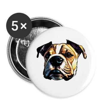 Staffordshire bull terrier - Lot de 5 petits badges (25 mm) - blanc - Devant