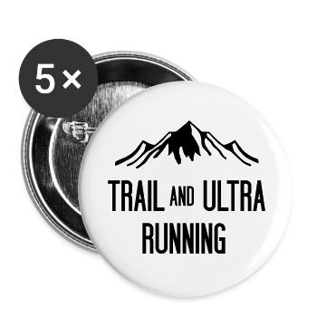 Trail et Ultra Running - Lot de 5 petits badges (25 mm) - blanc - Devant