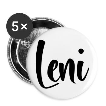 Nom - Leni - Lot de 5 petits badges (25 mm) - blanc - Devant
