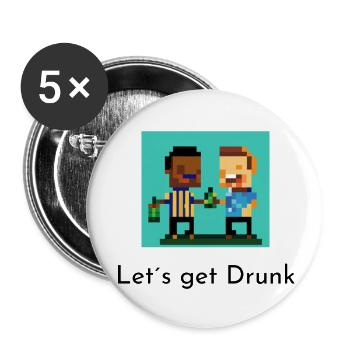 Laissez-vous saouler - Lot de 5 petits badges (25 mm) - blanc - Devant