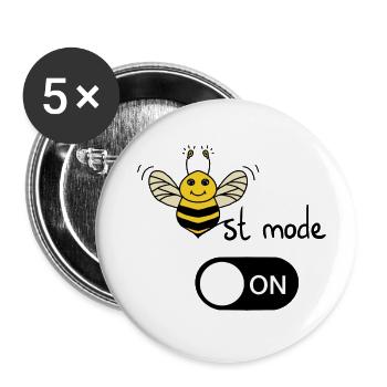 Fitness Motivation - Buttons small 1''/25 mm (5-pack) - white - Front