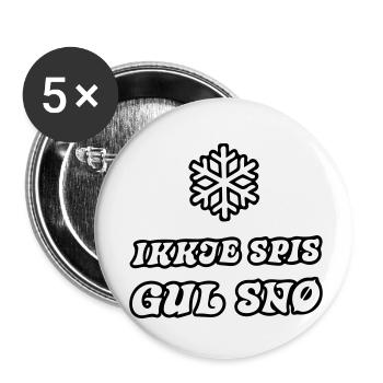 neige jaune - Lot de 5 petits badges (25 mm) - blanc - Devant