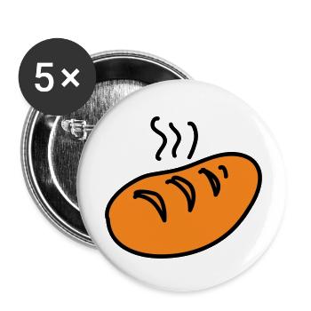 Brot - Buttons klein 25 mm (5er Pack) - Weiß - Vorne
