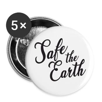 Save the Earth - Buttons klein 25 mm (5er Pack) - Weiß - Vorne