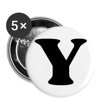 Letter y - Buttons small 1''/25 mm (5-pack) - white - Front