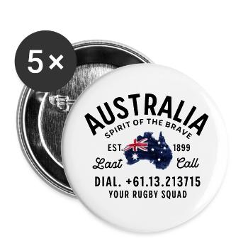 Australia rugby squad - Buttons small 1''/25 mm (5-pack) - white - Front