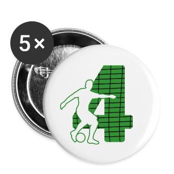 Fußball soccer sport Fußballer Fußballplatz NR.4 - Buttons klein 25 mm (5er Pack) - Weiß - Vorne