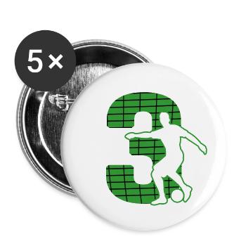 Fußball soccer sport Fußballer Fußballplatz NR.3 - Buttons klein 25 mm (5er Pack) - Weiß - Vorne