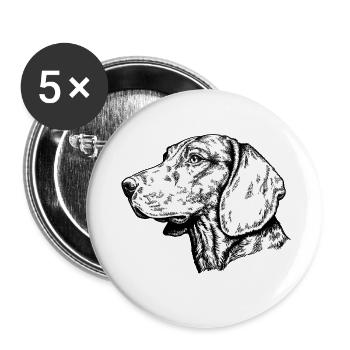Scenthound Portrait - Lot de 5 petits badges (25 mm) - blanc - Devant