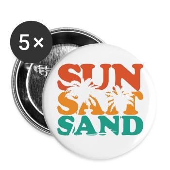 Surfing Surfboard Surfer Wassersport - Buttons klein 25 mm (5er Pack) - Weiß - Vorne