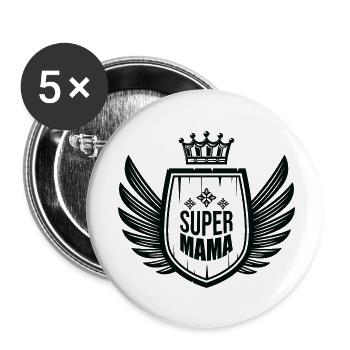 Mutter Spruch Geschenk Mama Muttertag - Buttons klein 25 mm (5er Pack) - Weiß - Vorne