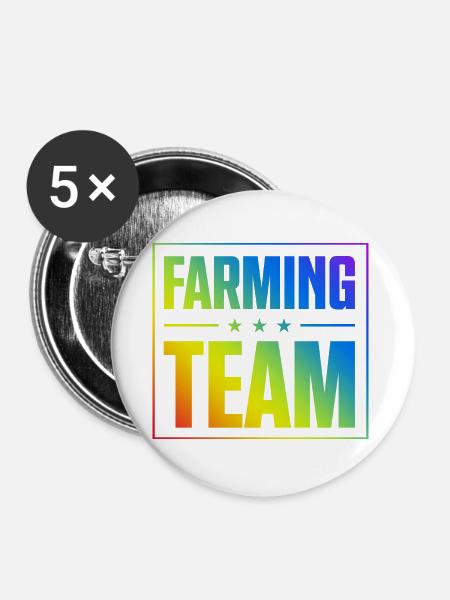 Farming Team - Buttons klein 25 mm (5er Pack) - Weiß