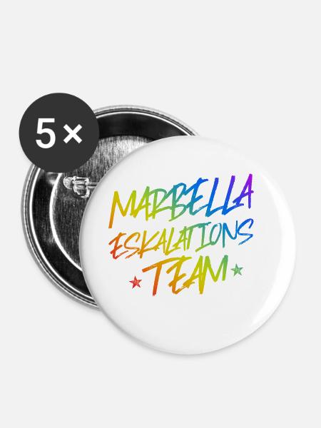 Marbella Eskalation - Buttons klein 25 mm (5er Pack) - Weiß