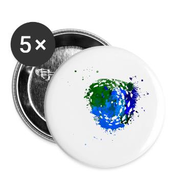 fischschwarm,fische,malerei,graffiti,blau - Buttons klein 25 mm (5er Pack) - Weiß - Vorne