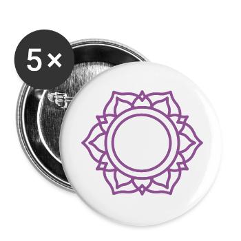 PEACE-HARMONY | 7th Sahasrara Chakra or Crown - Buttons small 1''/25 mm (5-pack) - white - Front