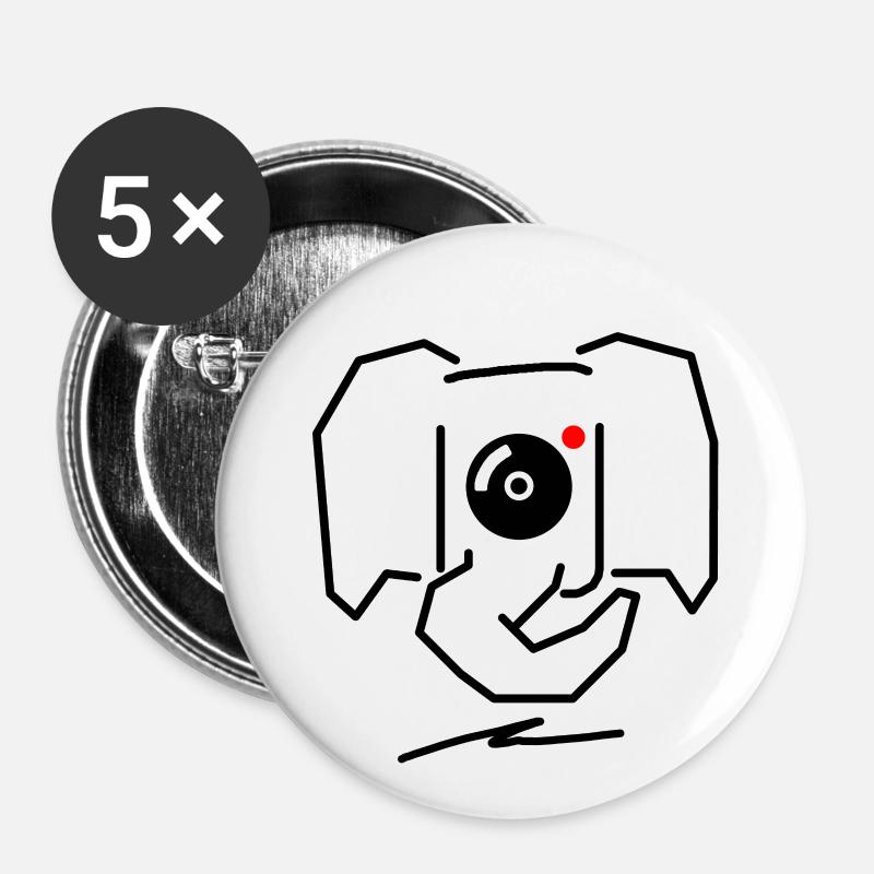 mrmrrs #04 - Lot de 5 petits badges (25 mm) - blanc