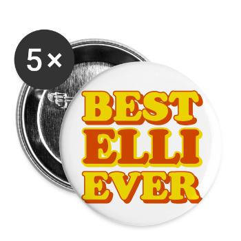 Elli First Name Funny Gift - Buttons small 1''/25 mm (5-pack) - white - Front