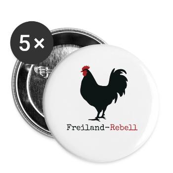 Freiland Rebell - Buttons klein 25 mm (5er Pack) - Weiß - Vorne
