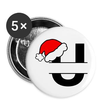 Weihnachtsalphabet Brief Sie zum Personalisieren - Buttons klein 25 mm (5er Pack) - Weiß - Vorne