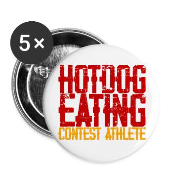 Hotdog Eating Contest Athlete 3 - Buttons klein 25 mm (5er Pack) - Weiß - Vorne
