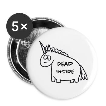 Unicorn - Dead Inside - Buttons small 1''/25 mm (5-pack) - white - Front