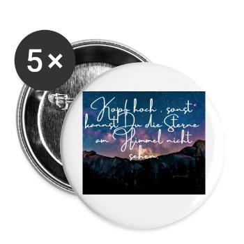 Kopf hoch - Buttons klein 25 mm (5er Pack) - Weiß - Vorne