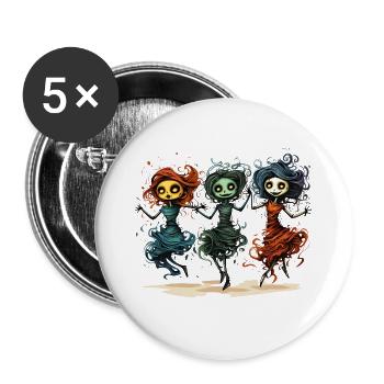 LES GOULES VEULENT JUSTE S’AMUSER - Lot de 5 petits badges (25 mm) - blanc - Devant