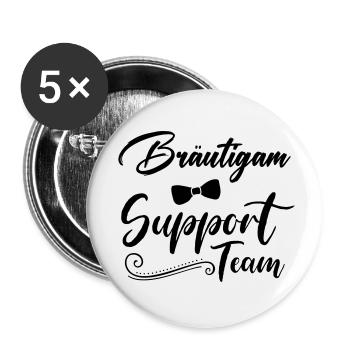 bräutigam support team - Buttons klein 25 mm (5er Pack) - Weiß - Vorne