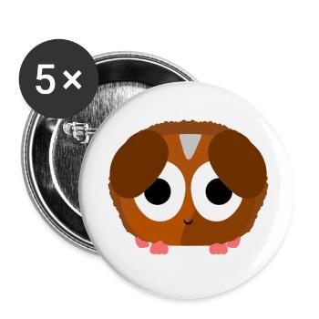Cute guinea pig!! - Buttons small 1''/25 mm (5-pack) - white - Front