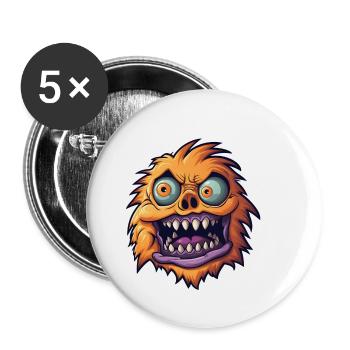 Halloween Monster - Buttons klein 25 mm (5er Pack) - Weiß - Vorne
