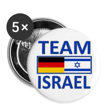 Team Israel - Buttons klein 25 mm (5er Pack) - Weiß - Vorne
