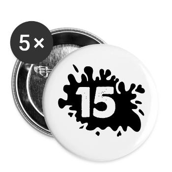 kleckse 15 - Buttons klein 25 mm (5er Pack) - Weiß - Vorne