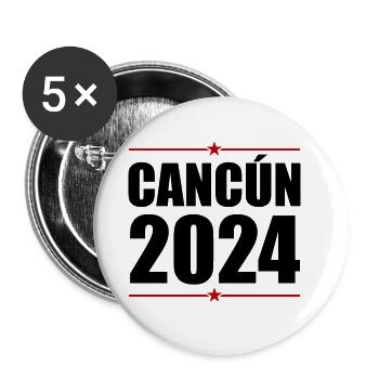 Cancun 2024 - Buttons klein 25 mm (5er Pack) - Weiß - Vorne