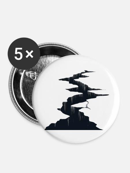 Riss im Boden - Buttons klein 25 mm (5er Pack) - Weiß